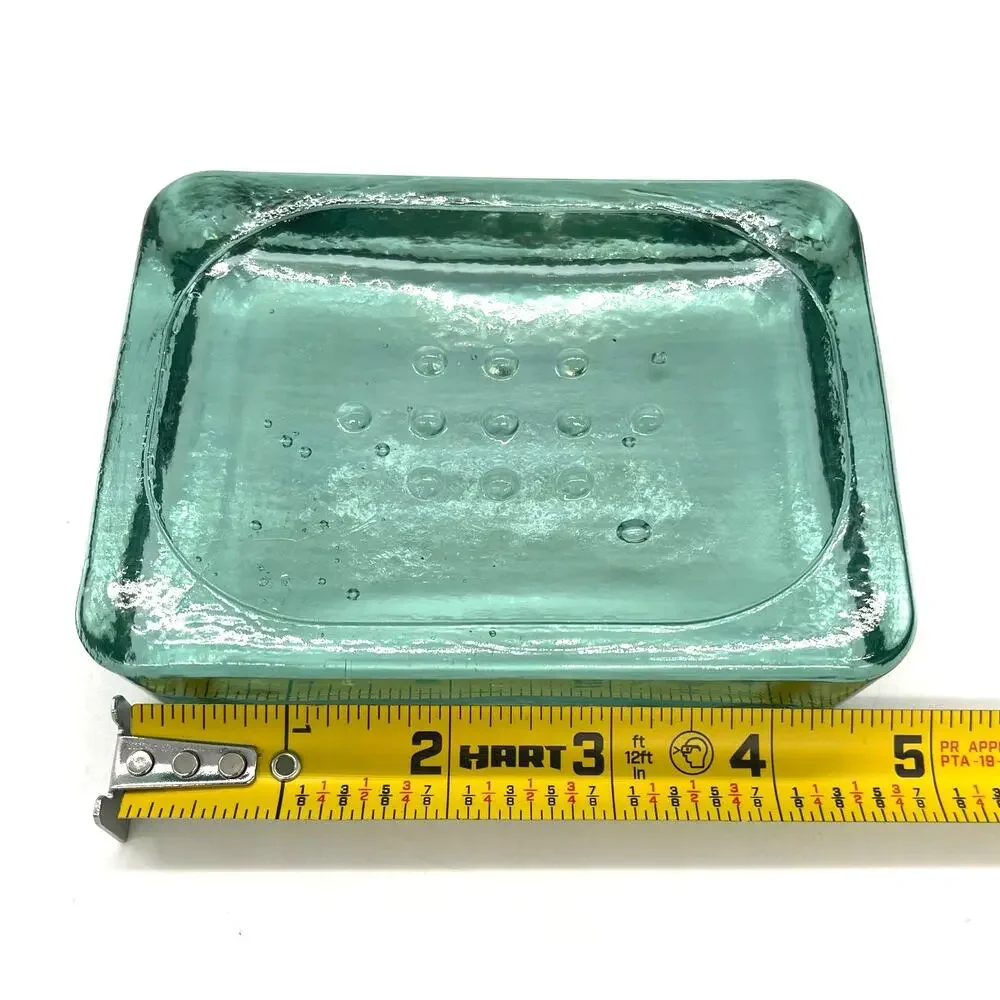Threshold Recycled Glass Soap Dish Thick Heavy Green Glass
